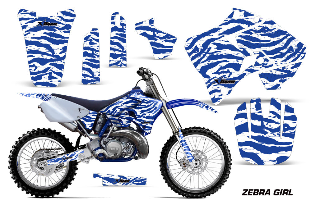 Dirt Bike Graphics Kit Decal Sticker Wrap For Yamaha YZ125 YZ250 1996-2001 ZEBRA BLUE WHITE-atv motorcycle utv parts accessories gear helmets jackets gloves pantsAll Terrain Depot