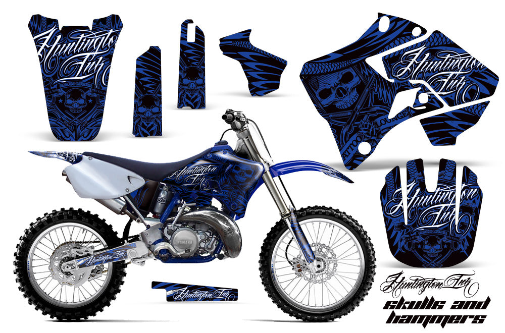 Dirt Bike Graphics Kit Decal Sticker Wrap For Yamaha YZ125 YZ250 1996-2001 HISH BLUE-atv motorcycle utv parts accessories gear helmets jackets gloves pantsAll Terrain Depot
