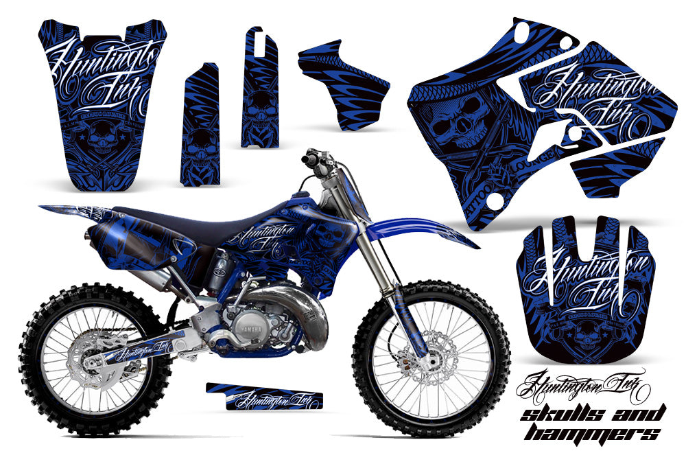 Graphics Kit Decal Sticker Wrap + # Plates For Yamaha YZ125 YZ250 1996-2001 HISH BLUE-atv motorcycle utv parts accessories gear helmets jackets gloves pantsAll Terrain Depot