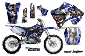 Dirt Bike Graphics Kit Decal Sticker Wrap For Yamaha YZ125 YZ250 1996-2001 HATTER SILVER BLUE-atv motorcycle utv parts accessories gear helmets jackets gloves pantsAll Terrain Depot