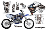 Dirt Bike Graphics Kit Decal Sticker Wrap For Yamaha YZ125 YZ250 1996-2001 HATTER SILVER WHITE