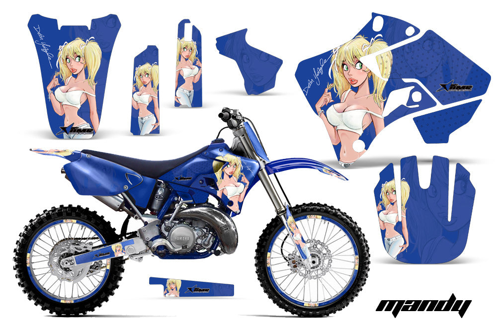 Graphics Kit Decal Sticker Wrap + # Plates For Yamaha YZ125 YZ250 1996-2001 MANDY BLUE-atv motorcycle utv parts accessories gear helmets jackets gloves pantsAll Terrain Depot