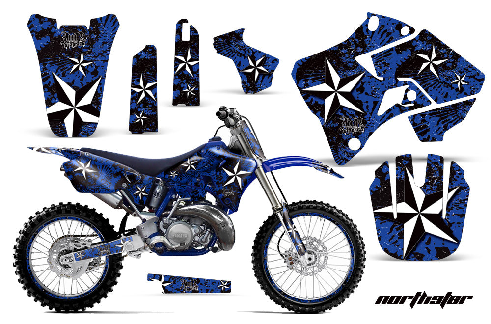 Graphics Kit Decal Sticker Wrap + # Plates For Yamaha YZ125 YZ250 1996-2001 NORTHSTAR BLUE-atv motorcycle utv parts accessories gear helmets jackets gloves pantsAll Terrain Depot