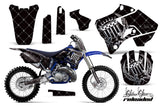 Graphics Kit Decal Sticker Wrap + # Plates For Yamaha YZ125 YZ250 1996-2001 RELOADED CHROME BLACK
