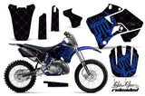 Graphics Kit Decal Sticker Wrap + # Plates For Yamaha YZ125 YZ250 1996-2001 RELOADED BLUE BLACK