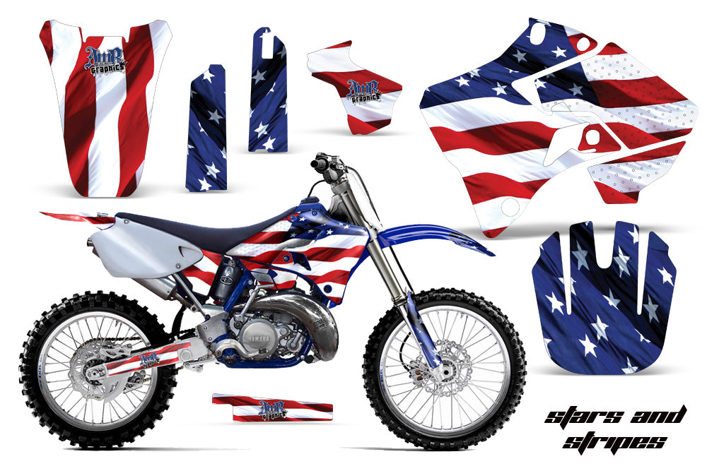 Dirt Bike Graphics Kit Decal Sticker Wrap For Yamaha YZ125 YZ250 1996-2001 USA FLAG-atv motorcycle utv parts accessories gear helmets jackets gloves pantsAll Terrain Depot