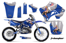 Graphics Kit Decal Sticker Wrap + # Plates For Yamaha YZ125 YZ250 1996-2001 TBOMBER BLUE-atv motorcycle utv parts accessories gear helmets jackets gloves pantsAll Terrain Depot
