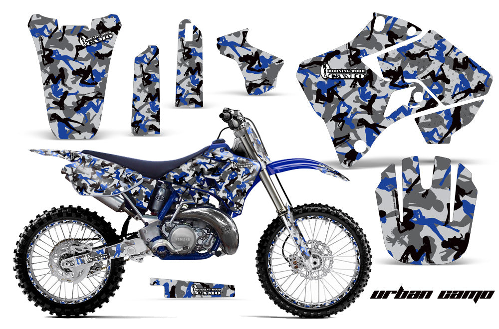 Graphics Kit Decal Sticker Wrap + # Plates For Yamaha YZ125 YZ250 1996-2001 URBAN BLUE-atv motorcycle utv parts accessories gear helmets jackets gloves pantsAll Terrain Depot