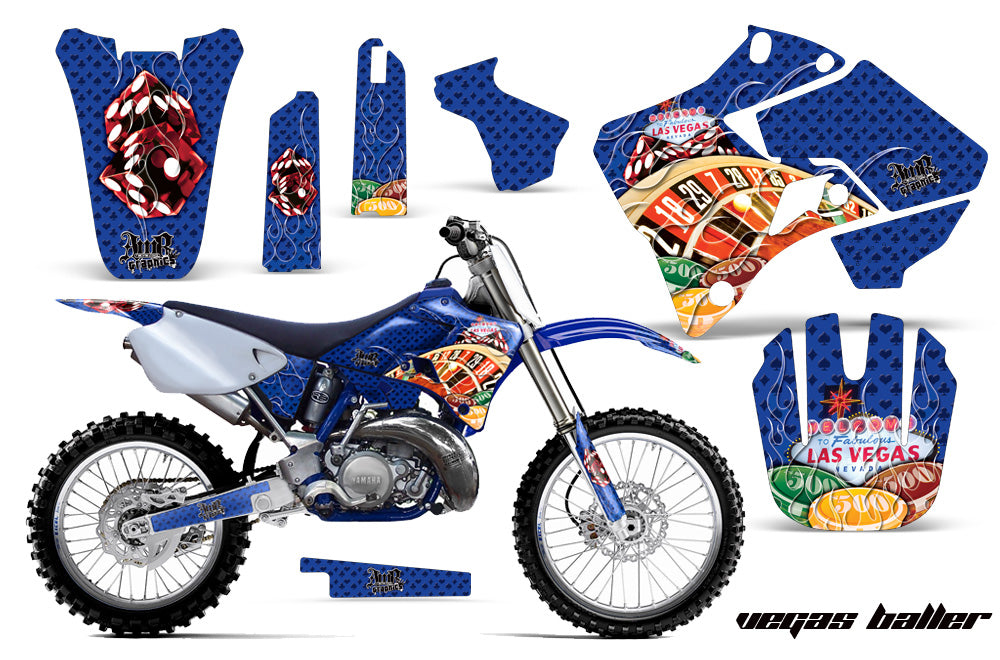 Dirt Bike Graphics Kit Decal Sticker Wrap For Yamaha YZ125 YZ250 1996-2001 VEGAS BLUE-atv motorcycle utv parts accessories gear helmets jackets gloves pantsAll Terrain Depot