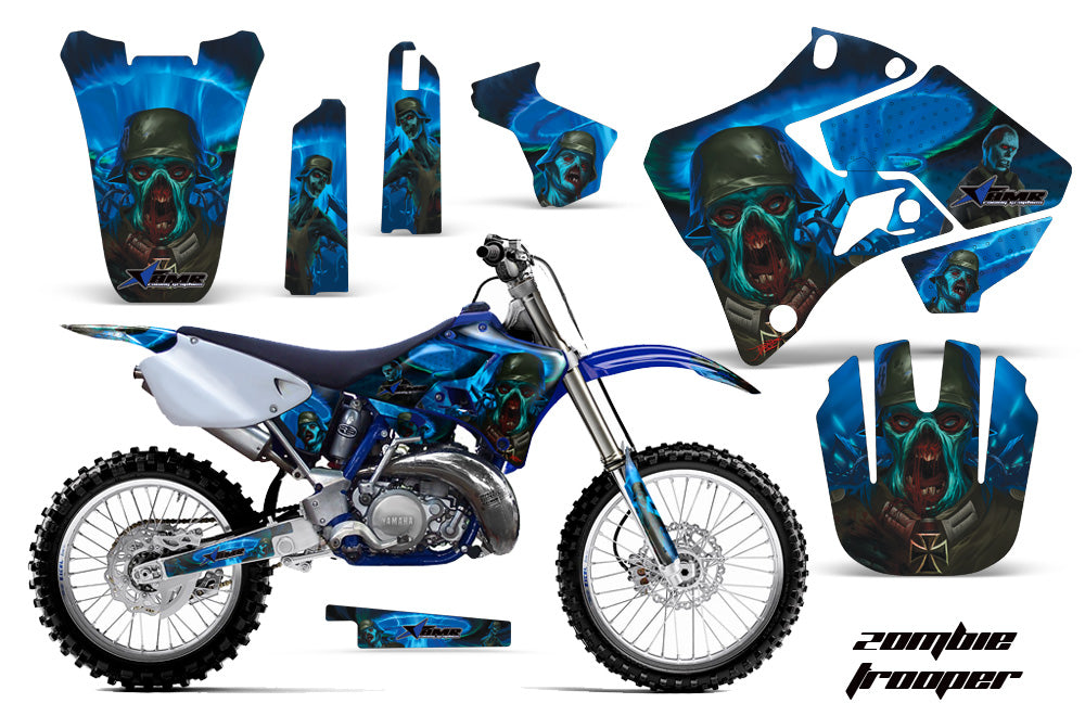 Dirt Bike Graphics Kit Decal Sticker Wrap For Yamaha YZ125 YZ250 1996-2001 ZOMBIE BLUE-atv motorcycle utv parts accessories gear helmets jackets gloves pantsAll Terrain Depot