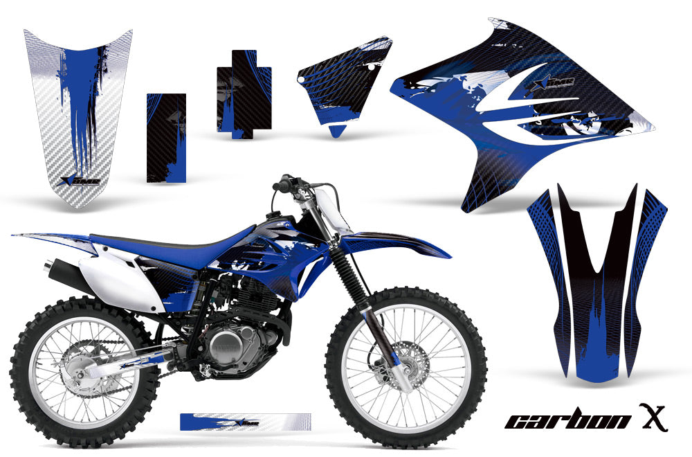 Dirt Bike Decal Graphics Kit Sticker Wrap For Yamaha TTR230 2005-2018 CARBONX BLUE-atv motorcycle utv parts accessories gear helmets jackets gloves pantsAll Terrain Depot