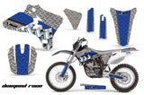 Dirt Bike Graphics Kit Decal Wrap For Yamaha YZ250F YZ450F 2003-2005 DIAMOND RACE BLUE SILVER