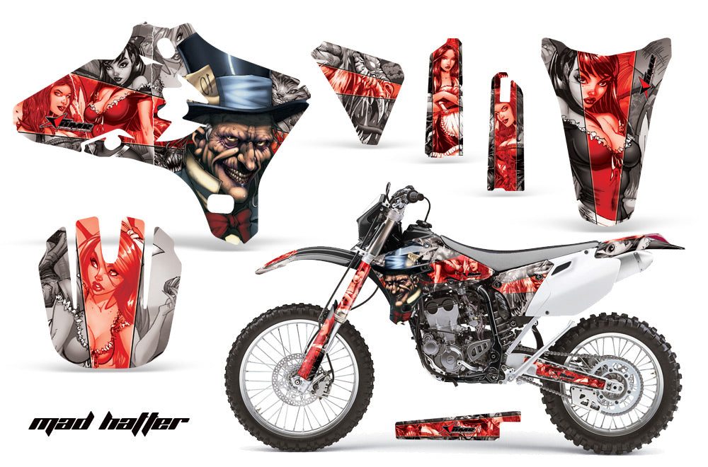 Dirt Bike Graphics Kit Decal Wrap For Yamaha WR250 WR450F 2005-2006 HATTER RED SILVER-atv motorcycle utv parts accessories gear helmets jackets gloves pantsAll Terrain Depot