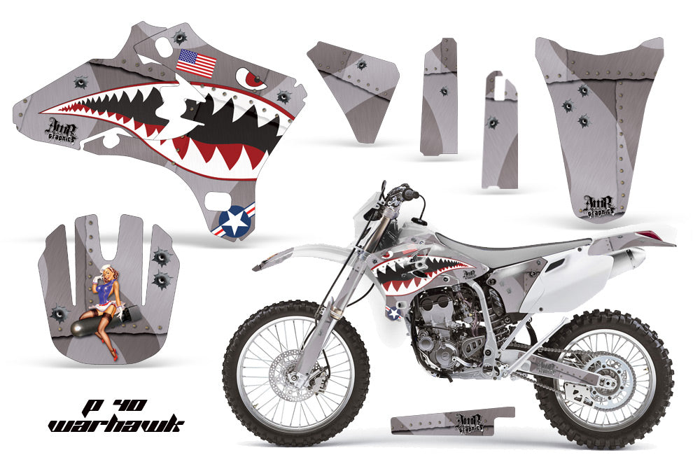 Dirt Bike Graphics Kit Decal Wrap For Yamaha YZ250F YZ450F 2003-2005 WARHAWK SILVER-atv motorcycle utv parts accessories gear helmets jackets gloves pantsAll Terrain Depot
