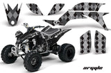 ATV Graphics Kit Quad Decal Sticker Wrap For Yamaha YFZ450 2004-2013 ARGYLE SILVER