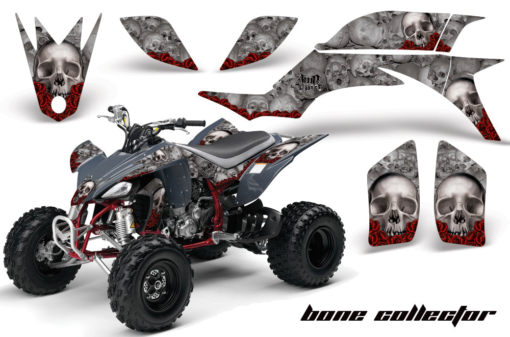 ATV Graphics Kit Quad Decal Sticker Wrap For Yamaha YFZ450 2004-2013 BONES SILVER-atv motorcycle utv parts accessories gear helmets jackets gloves pantsAll Terrain Depot