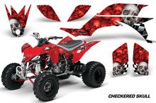 Load image into Gallery viewer, ATV Graphics Kit Quad Decal Sticker Wrap For Yamaha YFZ450 2004-2013 CHECKERED SILVER RED-atv motorcycle utv parts accessories gear helmets jackets gloves pantsAll Terrain Depot