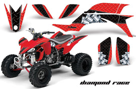 ATV Graphics Kit Quad Decal Sticker Wrap For Yamaha YFZ450 2004-2013 DIAMOND RACE RED BLACK-atv motorcycle utv parts accessories gear helmets jackets gloves pantsAll Terrain Depot