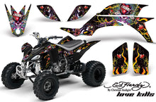 Load image into Gallery viewer, ATV Graphics Kit Quad Decal Sticker Wrap For Yamaha YFZ450 2004-2013 EDHLK BLACK-atv motorcycle utv parts accessories gear helmets jackets gloves pantsAll Terrain Depot