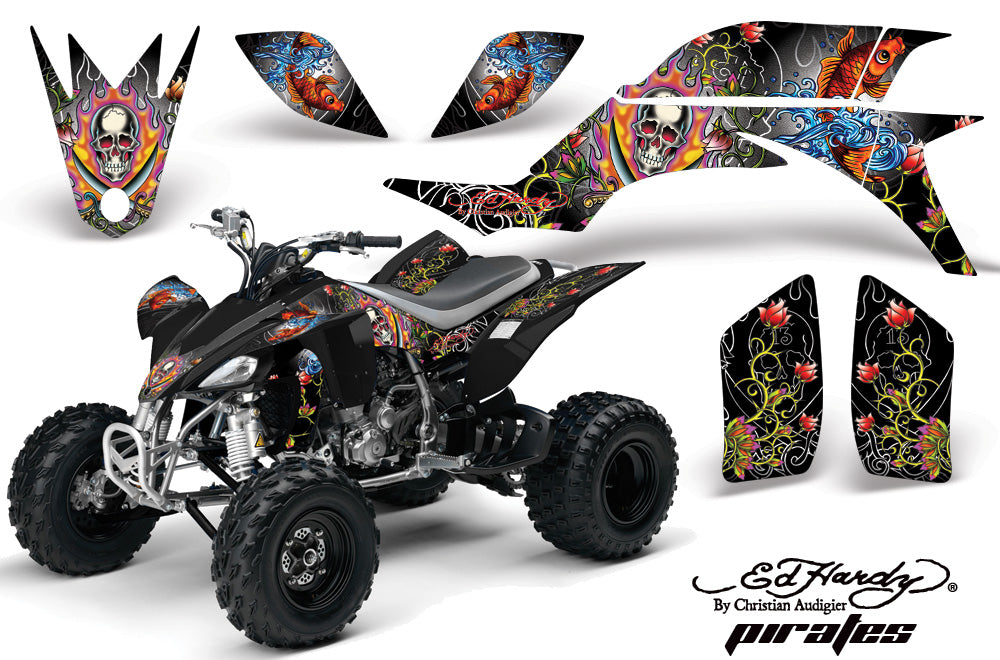 ATV Graphics Kit Quad Decal Sticker Wrap For Yamaha YFZ450 2004-2013 EDHP WHITE-atv motorcycle utv parts accessories gear helmets jackets gloves pantsAll Terrain Depot