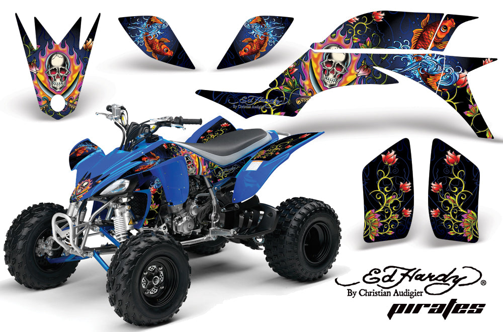 ATV Graphics Kit Quad Decal Sticker Wrap For Yamaha YFZ450 2004-2013 EDHP BLUE-atv motorcycle utv parts accessories gear helmets jackets gloves pantsAll Terrain Depot