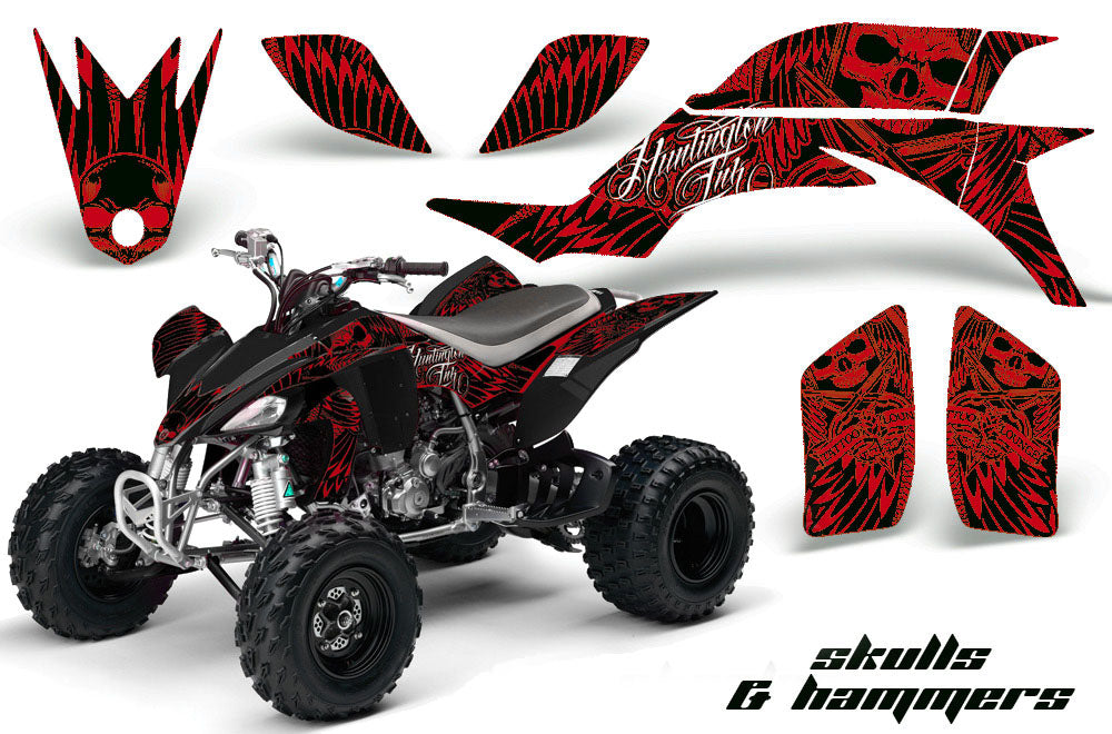 ATV Graphics Kit Quad Decal Sticker Wrap For Yamaha YFZ450 2004-2013 HISH RED-atv motorcycle utv parts accessories gear helmets jackets gloves pantsAll Terrain Depot