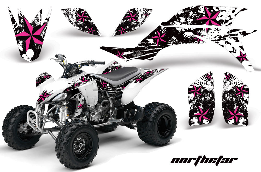 ATV Graphics Kit Quad Decal Sticker Wrap For Yamaha YFZ450 2004-2013 NORTHSTAR PINK WHITE-atv motorcycle utv parts accessories gear helmets jackets gloves pantsAll Terrain Depot