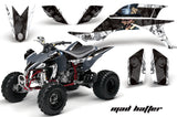 ATV Graphics Kit Quad Decal Sticker Wrap For Yamaha YFZ450 2004-2013 HATTER BLACK WHITE