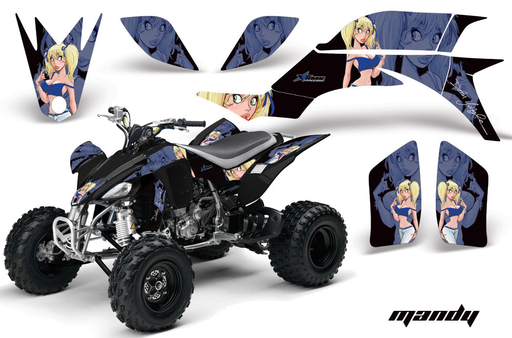 ATV Graphics Kit Quad Decal Sticker Wrap For Yamaha YFZ450 2004-2013 MANDY BLUE BLACK-atv motorcycle utv parts accessories gear helmets jackets gloves pantsAll Terrain Depot