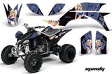 ATV Graphics Kit Quad Decal Sticker Wrap For Yamaha YFZ450 2004-2013 MANDY BLUE BLACK