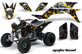 ATV Graphics Kit Quad Decal Sticker Wrap For Yamaha YFZ450 2004-2013 MOTORHEAD BLACK-atv motorcycle utv parts accessories gear helmets jackets gloves pantsAll Terrain Depot