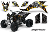 ATV Graphics Kit Quad Decal Sticker Wrap For Yamaha YFZ450 2004-2013 MOTORHEAD BLACK