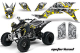 ATV Graphics Kit Quad Decal Sticker Wrap For Yamaha YFZ450 2004-2013 MOTORHEAD SILVER