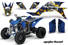 Load image into Gallery viewer, ATV Graphics Kit Quad Decal Sticker Wrap For Yamaha YFZ450 2004-2013 MOTORHEAD BLUE-atv motorcycle utv parts accessories gear helmets jackets gloves pantsAll Terrain Depot