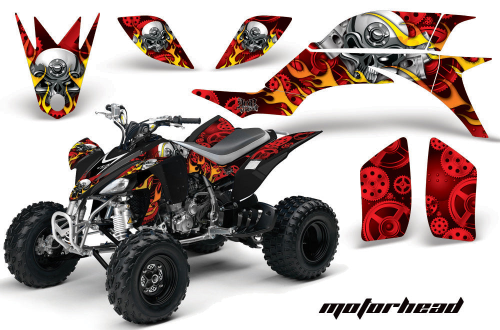 ATV Graphics Kit Quad Decal Sticker Wrap For Yamaha YFZ450 2004-2013 MOTORHEAD RED-atv motorcycle utv parts accessories gear helmets jackets gloves pantsAll Terrain Depot