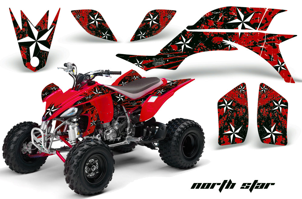 ATV Graphics Kit Quad Decal Sticker Wrap For Yamaha YFZ450 2004-2013 NORTHSTAR RED-atv motorcycle utv parts accessories gear helmets jackets gloves pantsAll Terrain Depot