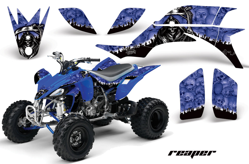 ATV Graphics Kit Quad Decal Sticker Wrap For Yamaha YFZ450 2004-2013 REAPER BLUE-atv motorcycle utv parts accessories gear helmets jackets gloves pantsAll Terrain Depot