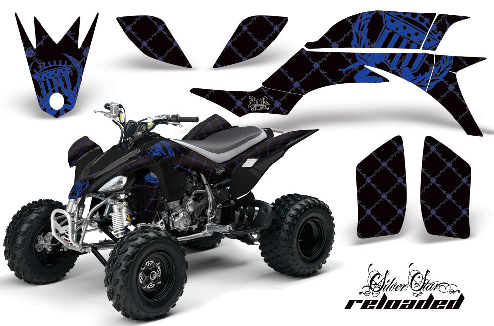 ATV Graphics Kit Quad Decal Sticker Wrap For Yamaha YFZ450 2004-2013 RELOADED BLUE BLACK-atv motorcycle utv parts accessories gear helmets jackets gloves pantsAll Terrain Depot