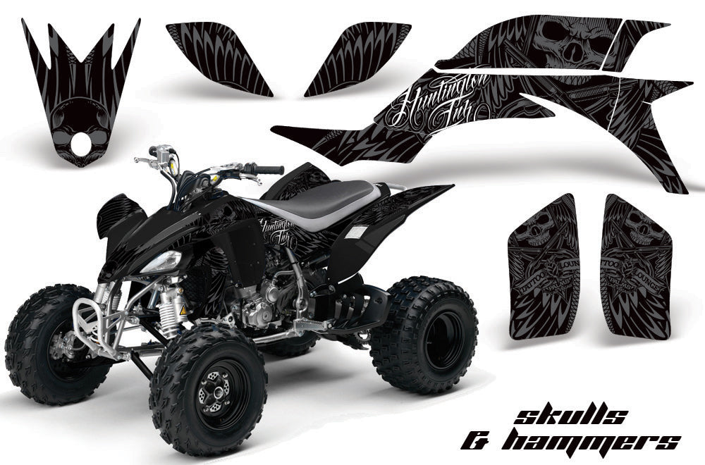 ATV Graphics Kit Quad Decal Sticker Wrap For Yamaha YFZ450 2004-2013 HISH SILVER-atv motorcycle utv parts accessories gear helmets jackets gloves pantsAll Terrain Depot