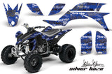 ATV Graphics Kit Quad Decal Sticker Wrap For Yamaha YFZ450 2004-2013 SSSH BLACK BLUE