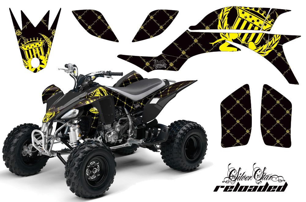 ATV Graphics Kit Quad Decal Sticker Wrap For Yamaha YFZ450 2004-2013 RELOADED YELLOW BLACK-atv motorcycle utv parts accessories gear helmets jackets gloves pantsAll Terrain Depot