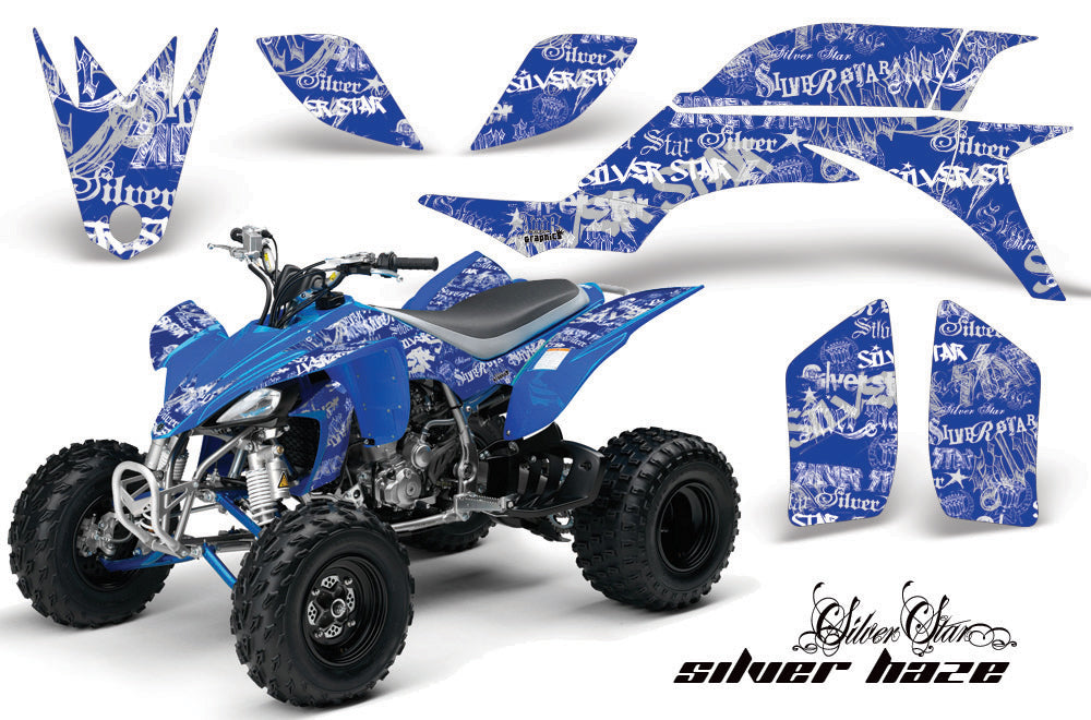 ATV Graphics Kit Quad Decal Sticker Wrap For Yamaha YFZ450 2004-2013 SSSH WHITE BLUE-atv motorcycle utv parts accessories gear helmets jackets gloves pantsAll Terrain Depot