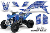 ATV Graphics Kit Quad Decal Sticker Wrap For Yamaha YFZ450 2004-2013 SSSH WHITE BLUE
