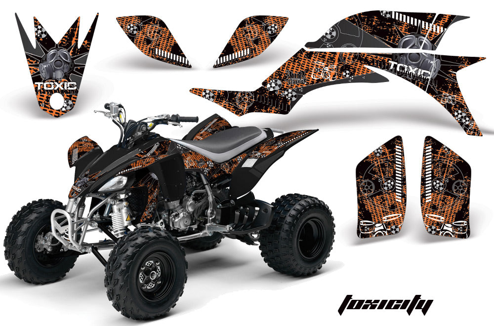 ATV Graphics Kit Quad Decal Sticker Wrap For Yamaha YFZ450 2004-2013 TOXIC BLACK ORANGE-atv motorcycle utv parts accessories gear helmets jackets gloves pantsAll Terrain Depot