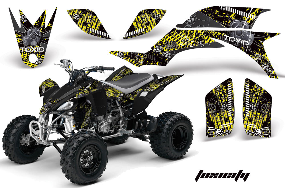 ATV Graphics Kit Quad Decal Sticker Wrap For Yamaha YFZ450 2004-2013 TOXIC BLACK YELLOW-atv motorcycle utv parts accessories gear helmets jackets gloves pantsAll Terrain Depot