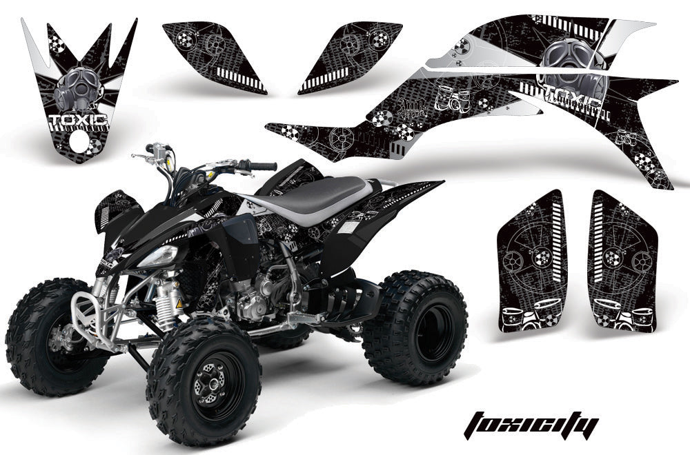 ATV Graphics Kit Quad Decal Sticker Wrap For Yamaha YFZ450 2004-2013 TOXIC WHITE BLACK-atv motorcycle utv parts accessories gear helmets jackets gloves pantsAll Terrain Depot