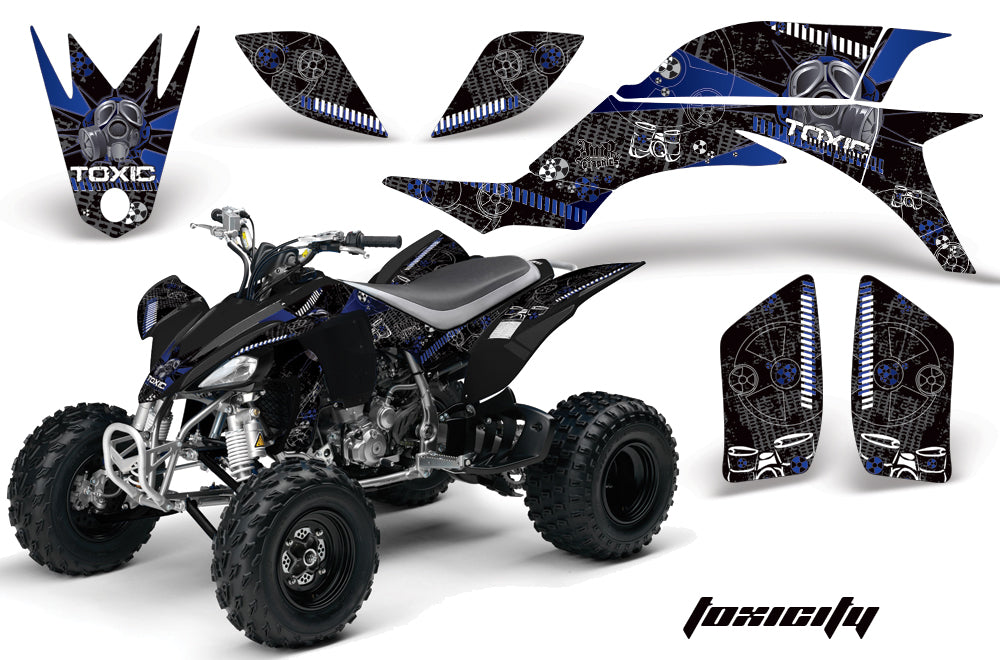 ATV Graphics Kit Quad Decal Sticker Wrap For Yamaha YFZ450 2004-2013 TOXIC BLUE BLACK-atv motorcycle utv parts accessories gear helmets jackets gloves pantsAll Terrain Depot