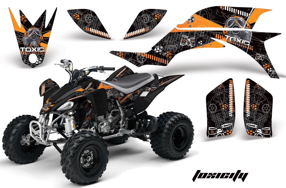 ATV Graphics Kit Quad Decal Sticker Wrap For Yamaha YFZ450 2004-2013 TOXIC ORANGE BLACK-atv motorcycle utv parts accessories gear helmets jackets gloves pantsAll Terrain Depot