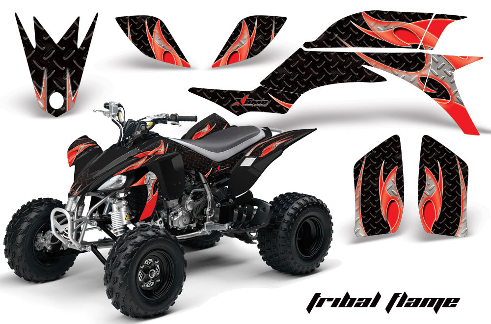 ATV Graphics Kit Quad Decal Sticker Wrap For Yamaha YFZ450 2004-2013 TRIBAL RED BLACK-atv motorcycle utv parts accessories gear helmets jackets gloves pantsAll Terrain Depot