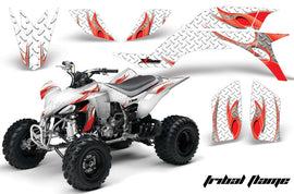 ATV Graphics Kit Quad Decal Sticker Wrap For Yamaha YFZ450 2004-2013 TRIBAL RED WHITE-atv motorcycle utv parts accessories gear helmets jackets gloves pantsAll Terrain Depot